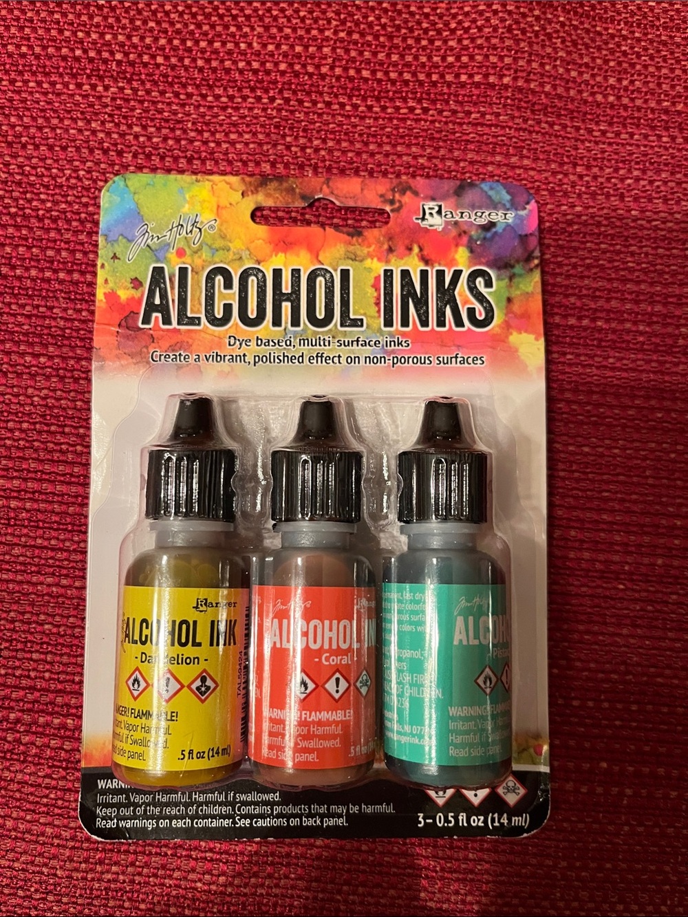 Ranger Alcohol Inks 3-Pack - Yellow, Orange, Teal
